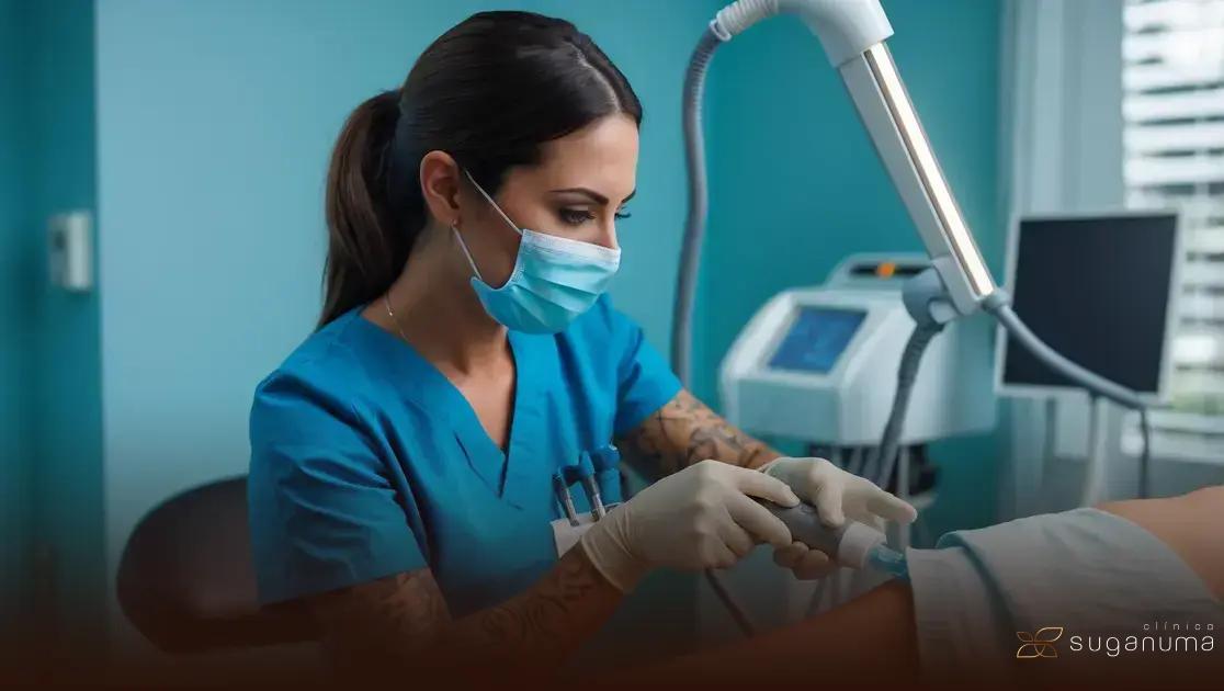 Remoção de tatuagem preta com Hellios 3 Burst: número médio de sessões