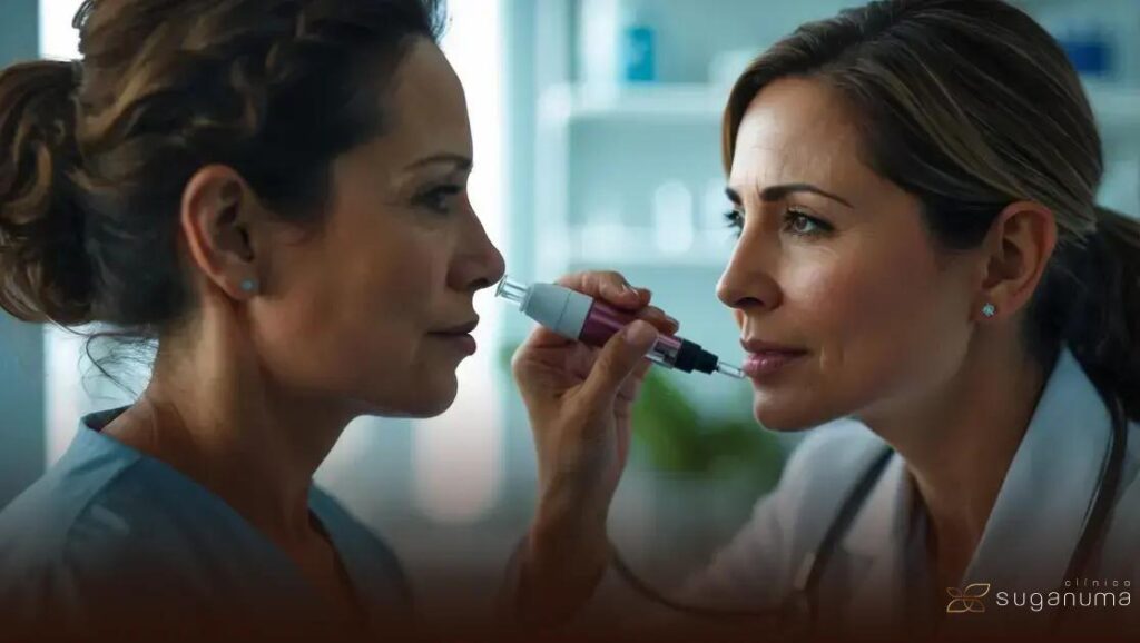 Preenchimento nasal preventivo: ajuste sutil de leves irregularidades