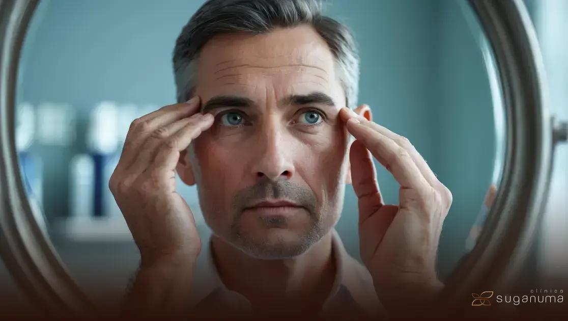 Pálpebras caídas em homens: discreta elevação com Plasmage